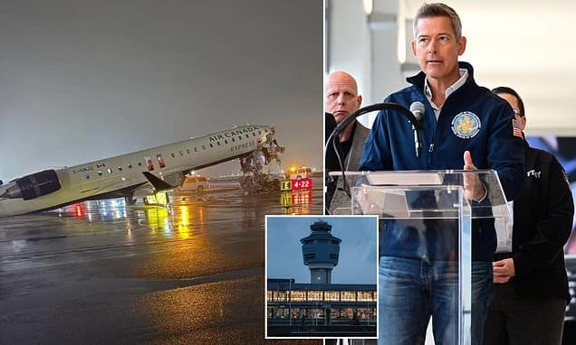 Air Canada Jet Hits Fire Truck at LaGuardia