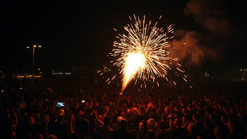 Crowd Scrambles as Fireworks Crash into Spectators